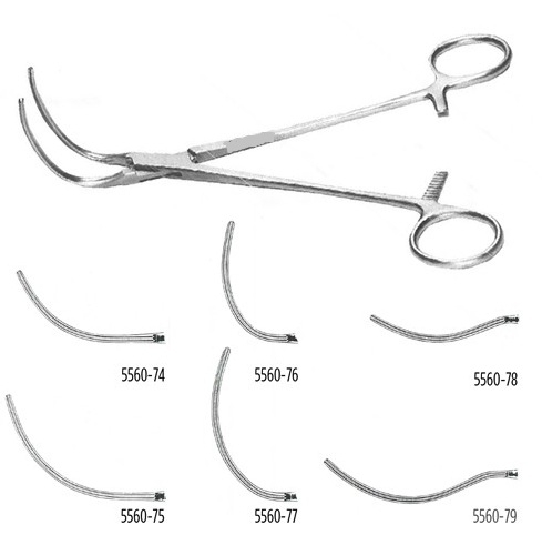 Glover Clamp, Debakey Teeth, Curved Long, 9 1/2" (24.0 Cm)